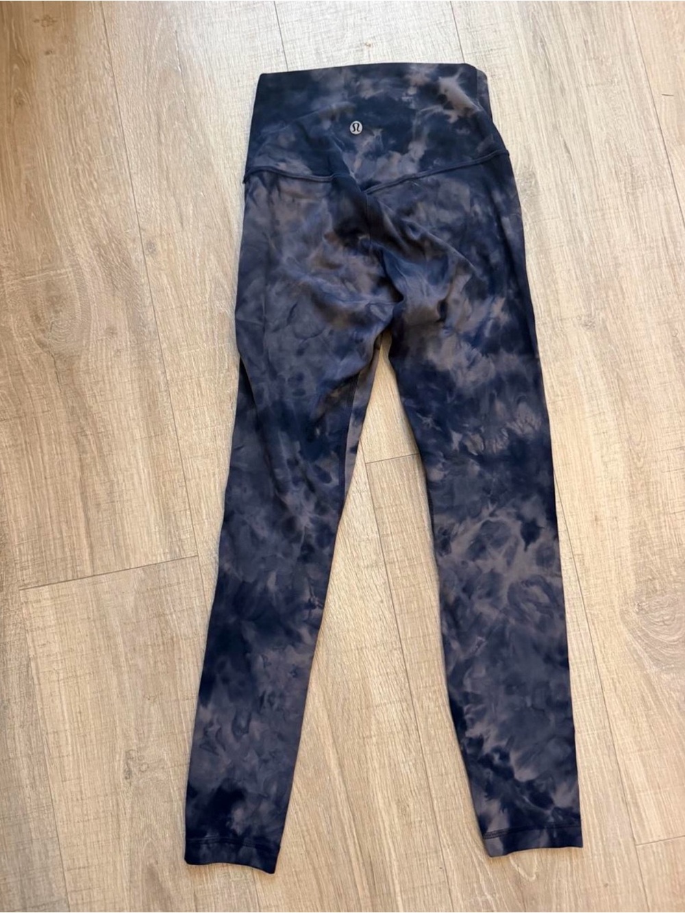 High-Waist Tie-Dye Leggings - Blue/White - Picture 9 of 9